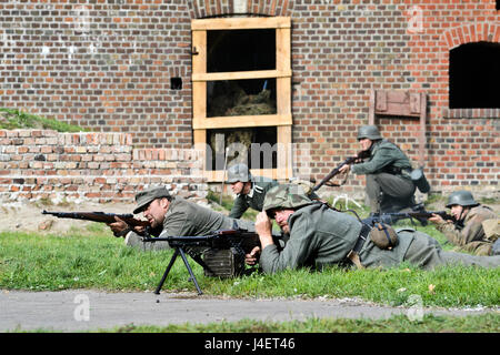 Swinoujscie, Poland, September 15, 2012: Historical reconstruction of the Battle of the Second World War Stock Photo