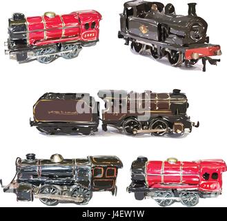 Vintage Toy Train Vectors Stock Vector