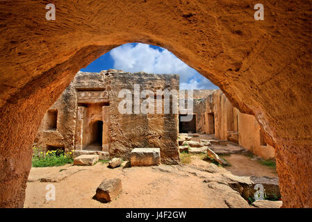 Tombs of the Kings (UNESCO World Heritage Site), Paphos, Cyprus. Paphos town is one of the 2 European Capitals of culture for 2017 Stock Photo