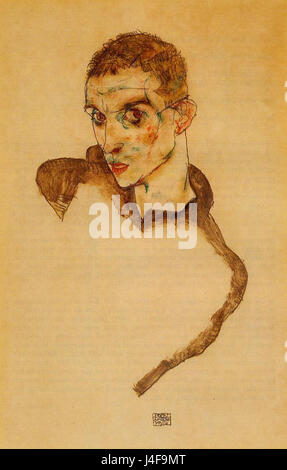 Self Portrait Egon Schiele 1914 Stock Photo