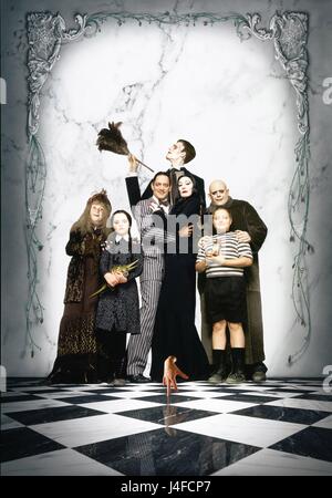 The Addams Family  Year : 1991  USA  Director : Barry Sonnenfeld  Anjelica Huston, Raul Julia  Movie poster  (Art Work).  It is forbidden to reproduce the photograph out of context of the promotion of the film. It must be credited to the Film Company and/or the photographer assigned by or authorized by/allowed on the set by the Film Company. Restricted to Editorial Use. Photo12 does not grant publicity rights of the persons represented. Stock Photo