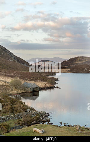 Creggennan lakes above Dolgellau in the foothills of Cader Idris in Snowdonia, north Wales. Stock Photo