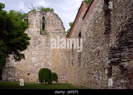 13th century ruins of a Franciscan church on Margaret Island (Margit-sziget), Budapest, Hungary. Stock Photo
