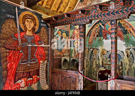 Inside the church of Archangel Michael (World Heritage Site by UNESCO)  at Pedoulas village, Troodos mountain, Cyprus Stock Photo