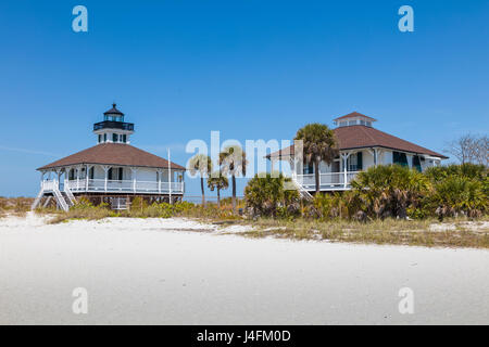 The Port Boca Grande Lighthouse in Gasparilla Island State Park on Gasparilla Island in Florida Stock Photo