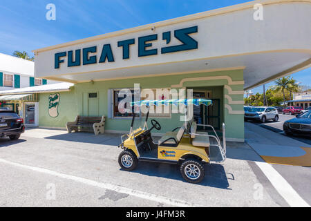 Fancu golf cart in Boca Grande on Gasparilla Island in Florida Stock Photo