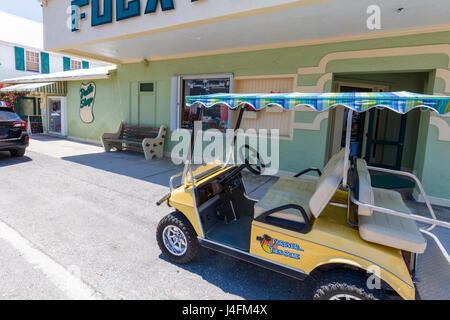 Fancu golf cart in Boca Grande on Gasparilla Island in Florida Stock Photo