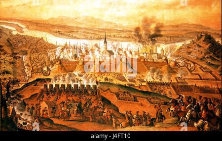 The Siege of Buda, a 1686 painting by Frans Geffels, depicted the ...