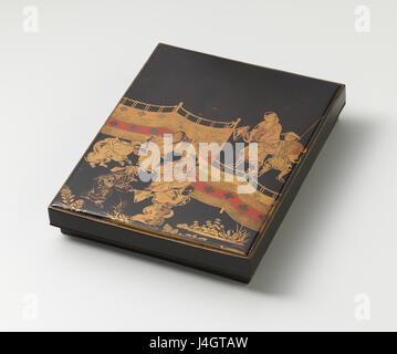 Labeled Japanese Writing Box The Suzuribako is a traditional Japanese writing box, often crafted ...