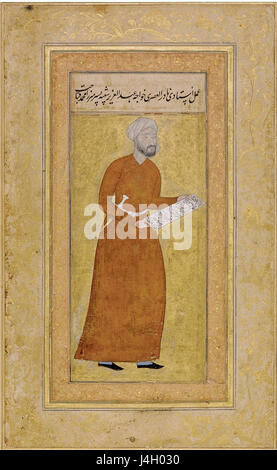 Signed Abd al Aziz, PORTRAIT OF MIRZA MUHAMMAD, SON OF QABAHAT, BY ABD AL AZIZ, PERSIA, TABRIZ, CIRCA 1540 45, SOTHEBY'S Stock Photo
