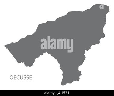 Oecusse East Timor map grey illustration silhouette Stock Vector