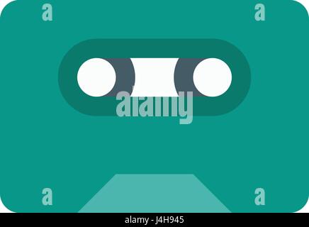 Vector icon for a compact audio cassette. Flat design isolated on a ...