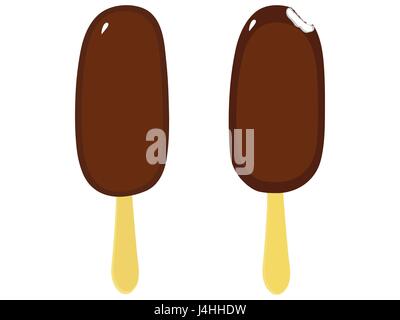 Frozen Popsicles Chocolate Stock Vector