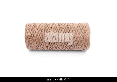 Skein of thread on a white background. Close-up. Stock Photo