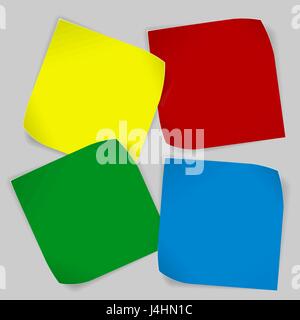 Set of colored paper stickers Stock Vector