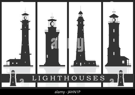 Lighthouses set. Stock Vector