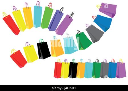 Colored Shopping Bags Stock Vector