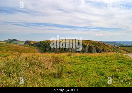 Steel Rigg, Hadrian's Wall, Borders, Northumberland, UK Stock Photo