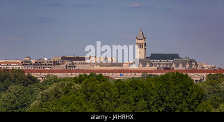 WASHINGTON, DC, USA - Skyline showing tower of Old Post Office building. Stock Photo