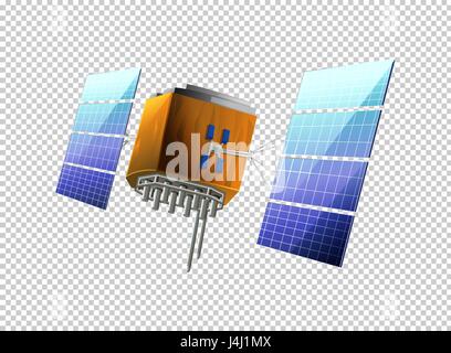 Satellite on transparent background illustration Stock Vector