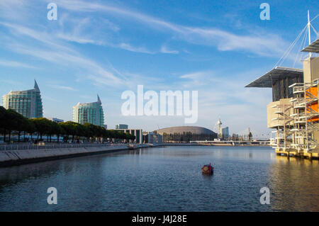 View of the Nations' park and the Oceanarium in Lisbon Stock Photo