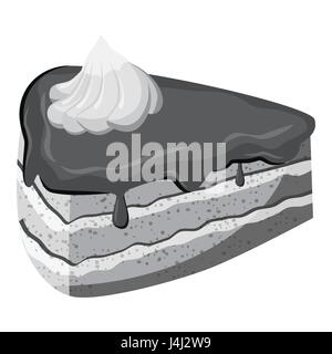 Piece of cake icon, gray monochrome style Stock Vector