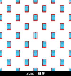 Watch on mobile phone pattern, cartoon style Stock Vector