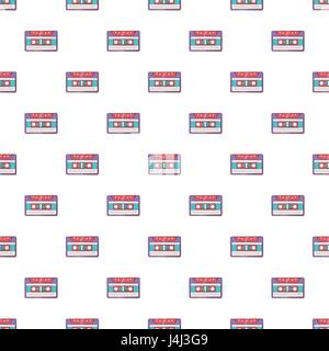 Audio cassette pattern, cartoon style Stock Vector
