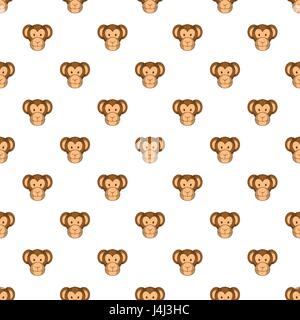 Monkey face pattern, cartoon style Stock Vector