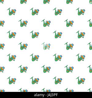 Reel on rod pattern, cartoon style Stock Vector