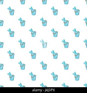 Bucket of fish pattern, cartoon style Stock Vector