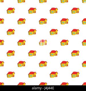 One storey residential house pattern Stock Vector