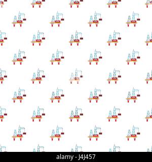 Oil pump pattern, cartoon style Stock Vector