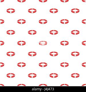 Lifebuoy pattern, cartoon style Stock Vector