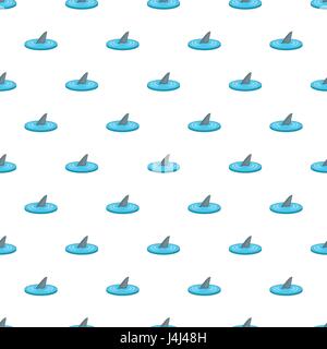 Shark in the sea pattern, cartoon style Stock Vector