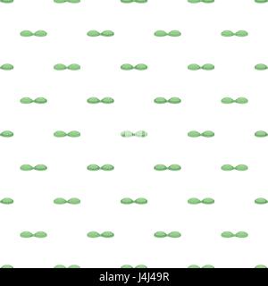 Green contact lens case pattern, cartoon style Stock Vector