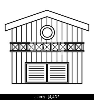 Barn for animals icon, outline style Stock Vector