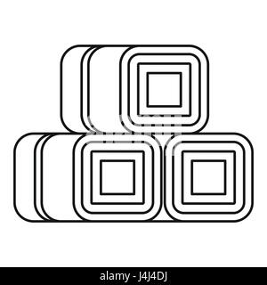 Hay bundles icon, outline style Stock Vector