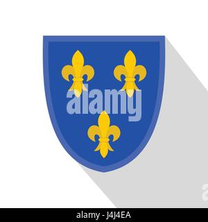 Heraldic lilies of France icon, flat style Stock Vector