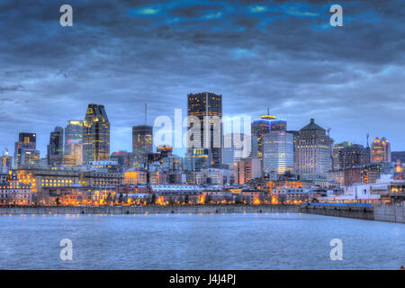 Skyline of Montreal on the Saint Lawrence River, Quebec, Canada Stock Photo