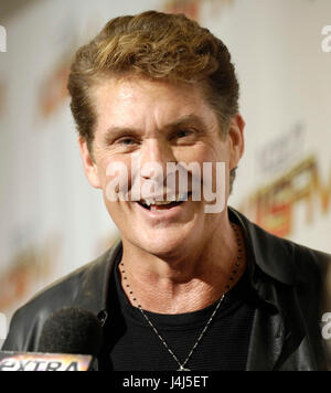 David Hasselhoff arrives at KIIS FM's Wango Tango 2010 red carpet at the Staples Center on May 15, 2010 in Los Angeles, California. Stock Photo