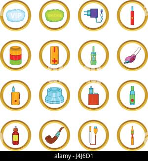 Electronic cigarettes vector set, cartoon style Stock Vector
