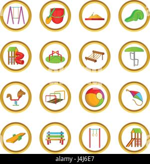 Playground vector set, cartoon style Stock Vector