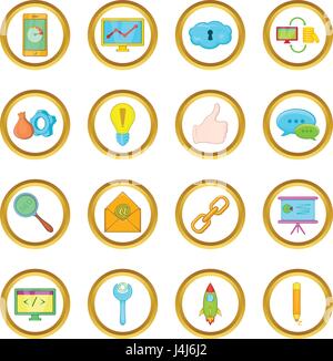 Seo vector set, cartoon style Stock Vector