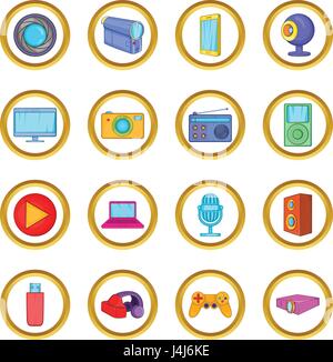 Multimedia vector set, cartoon style Stock Vector