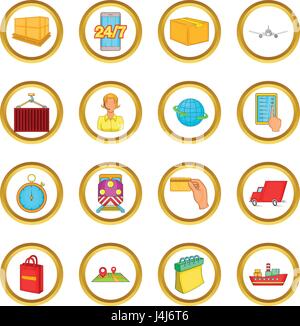 Logistics vector set, cartoon style Stock Vector