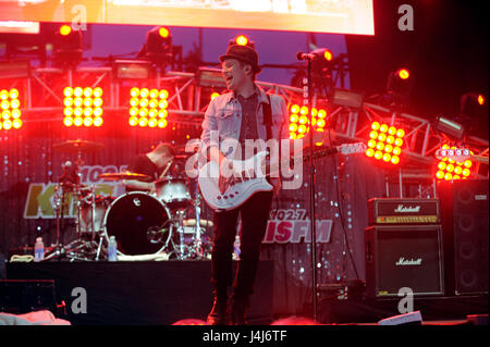 Fall Out Boy perform at 102.7 KIIS FM's Wango Tango at The Home Depot Center on May 11, 2013 in Carson, California. Stock Photo