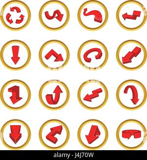 Arrow vector set, cartoon style Stock Vector
