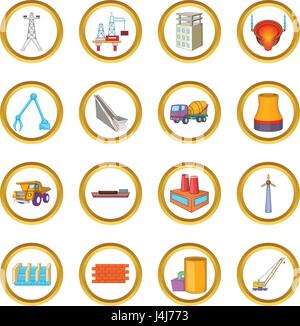 Industry vector set, cartoon style Stock Vector