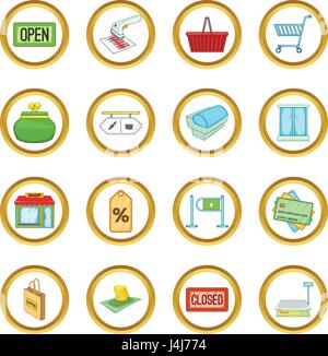 Retail vector set, cartoon style Stock Vector